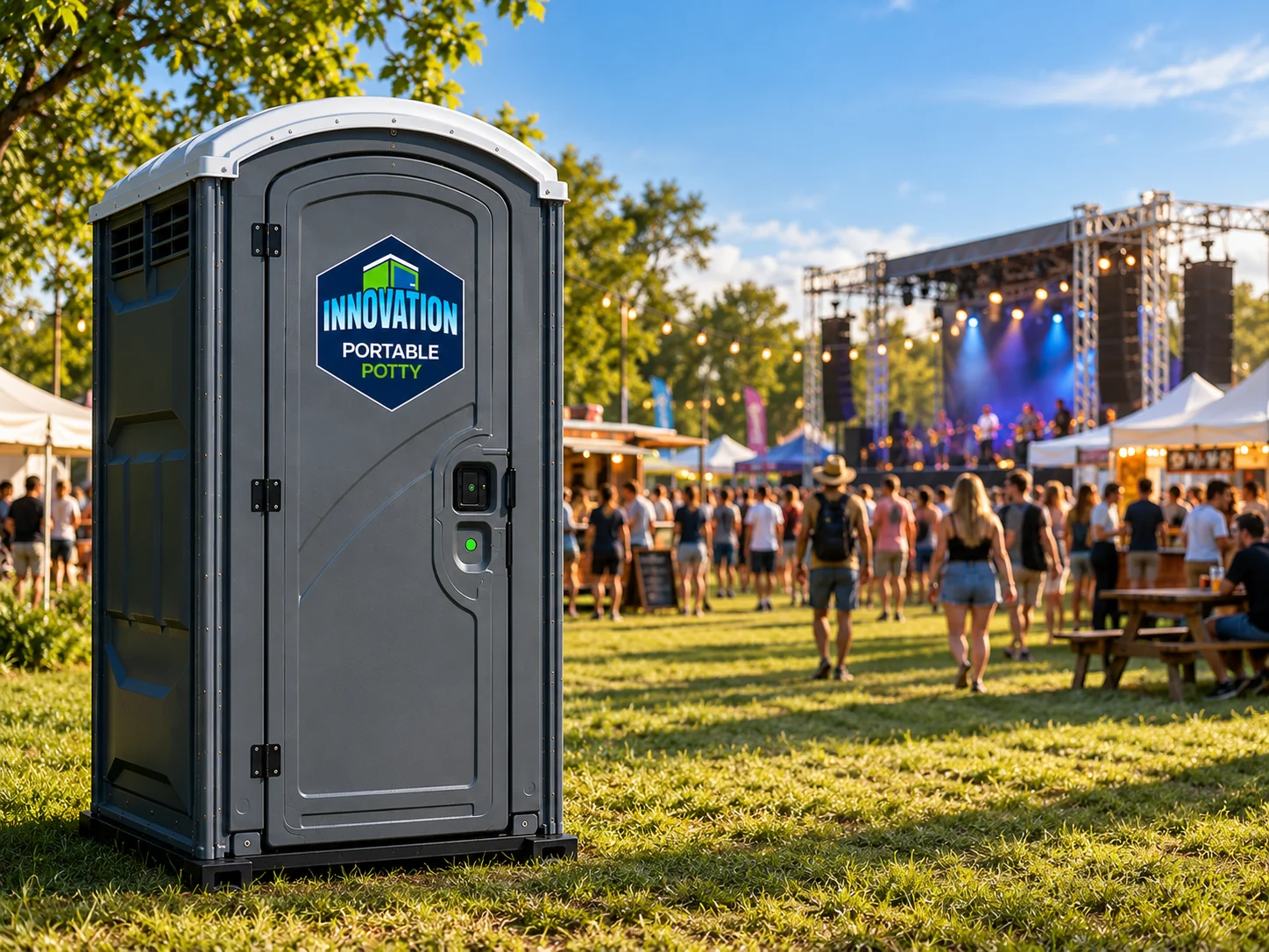 Innovation Portable Potty restroom at an outdoor festival